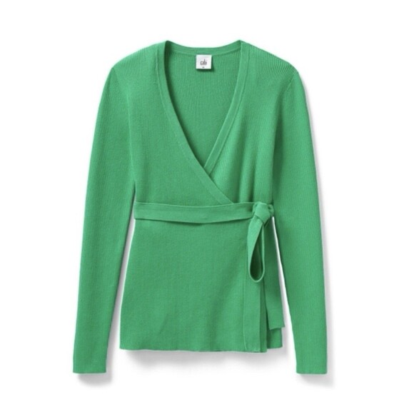 Cabi Wrap Belted Cocktail Cardigan Spearmint Green Sz M Preppy Ballerina Cottage - Picture 1 of 14